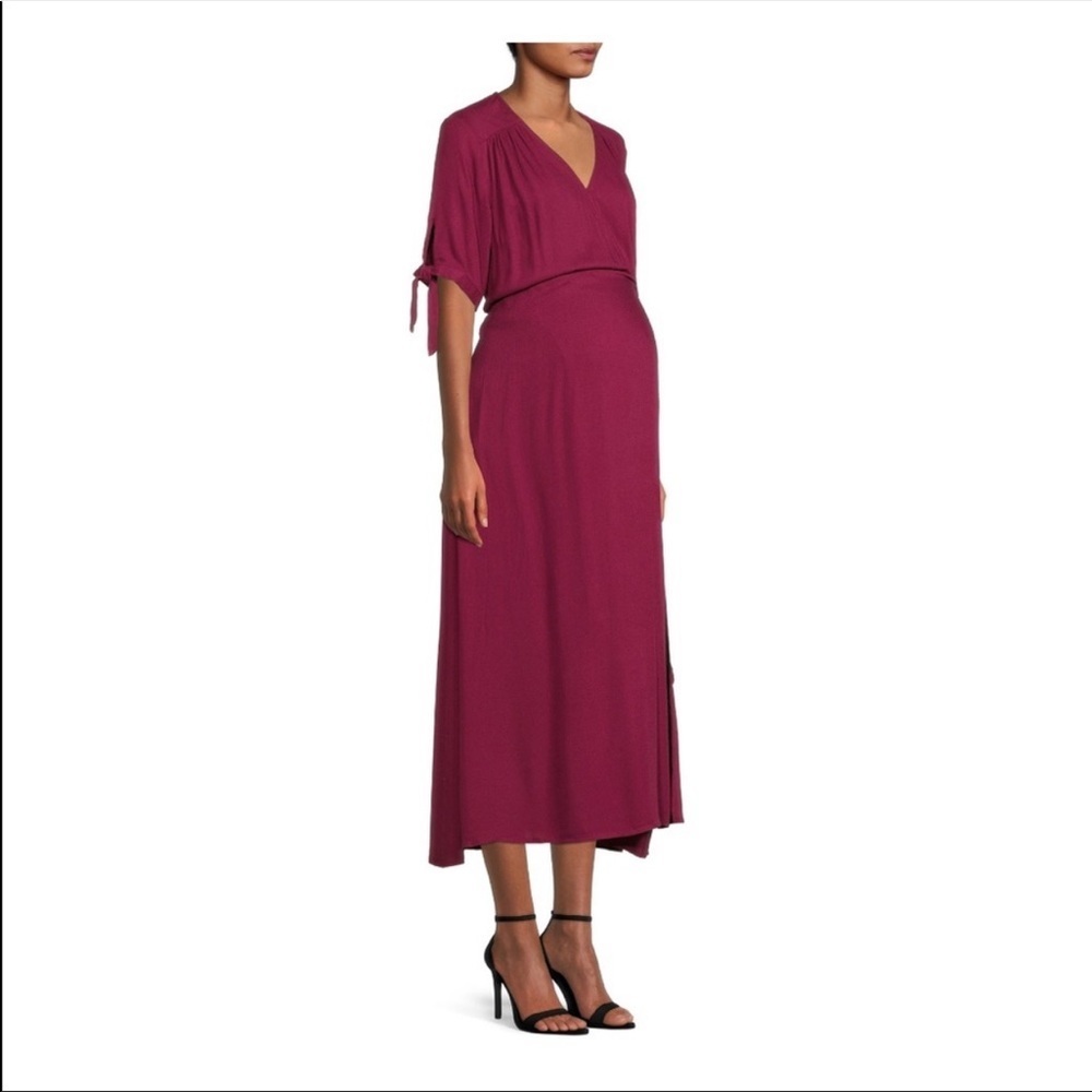 Maternity Print Wrap Dress - Picture 1 of 6